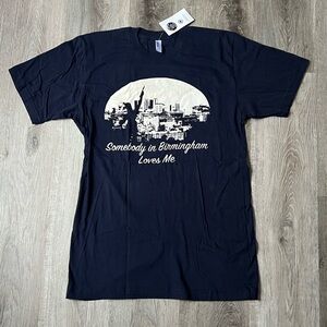 American Apparel Men’s Birmingham AL Tee Navy Blue/White- Size M NWT